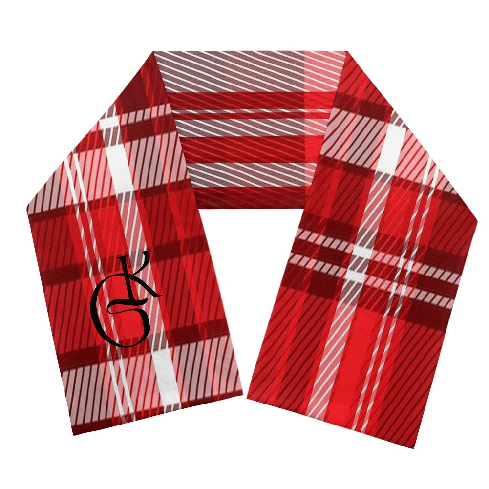 Red and White plaid jacket with beanie and or Scarf