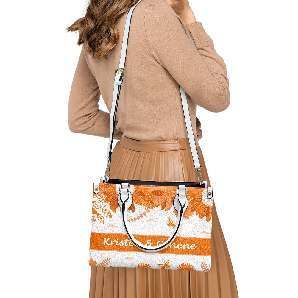 K & G original Bright Orange and white Floral Bag w/Wallet