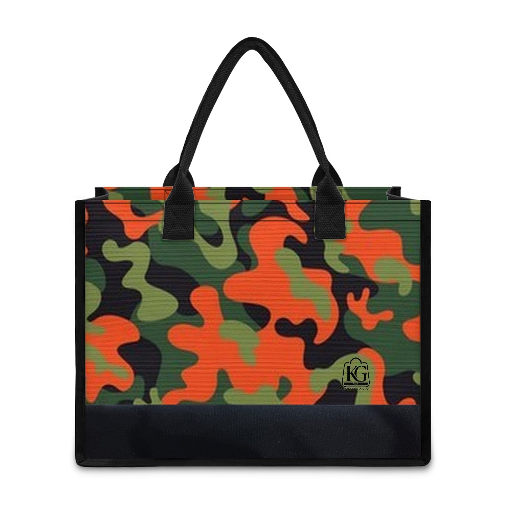 K & G Green and Orange Camouflage Dress with a Tote Bag