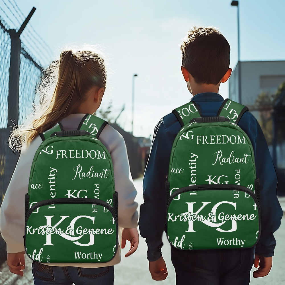 Green & White Bold and Worthy Backpack