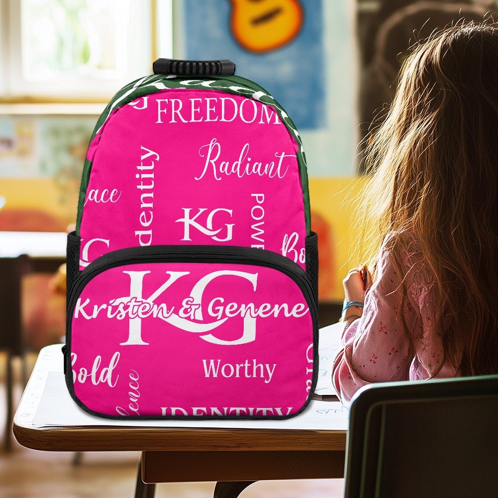 Pink and Green KG backpack