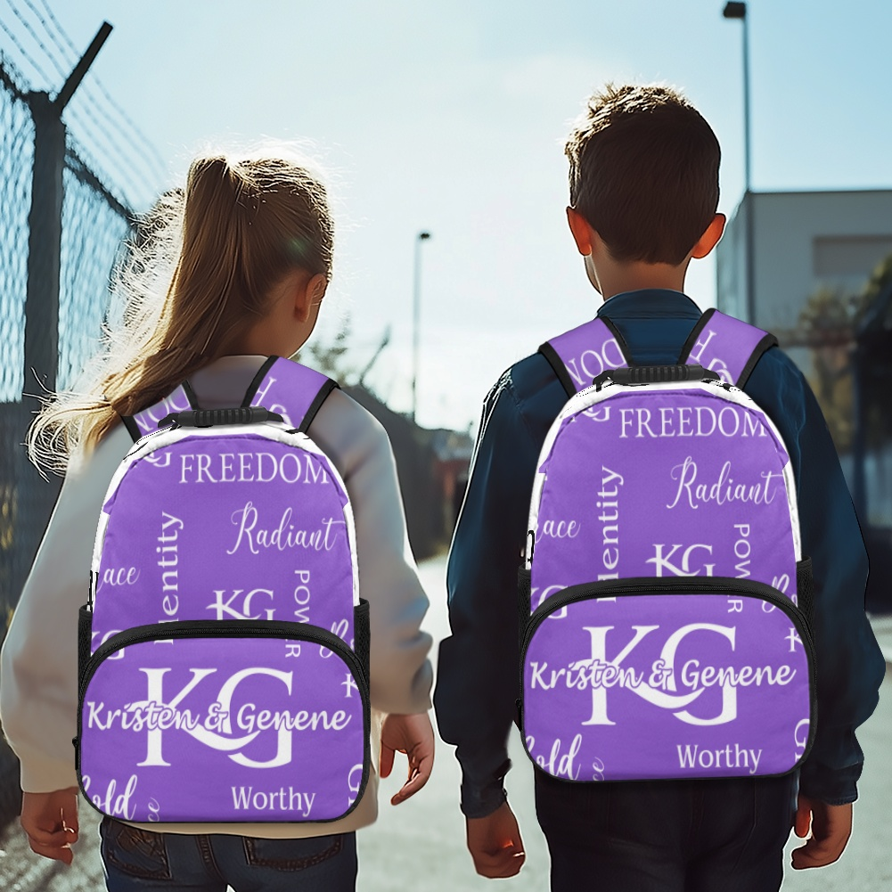 Purple and White K & G Identity Backpack