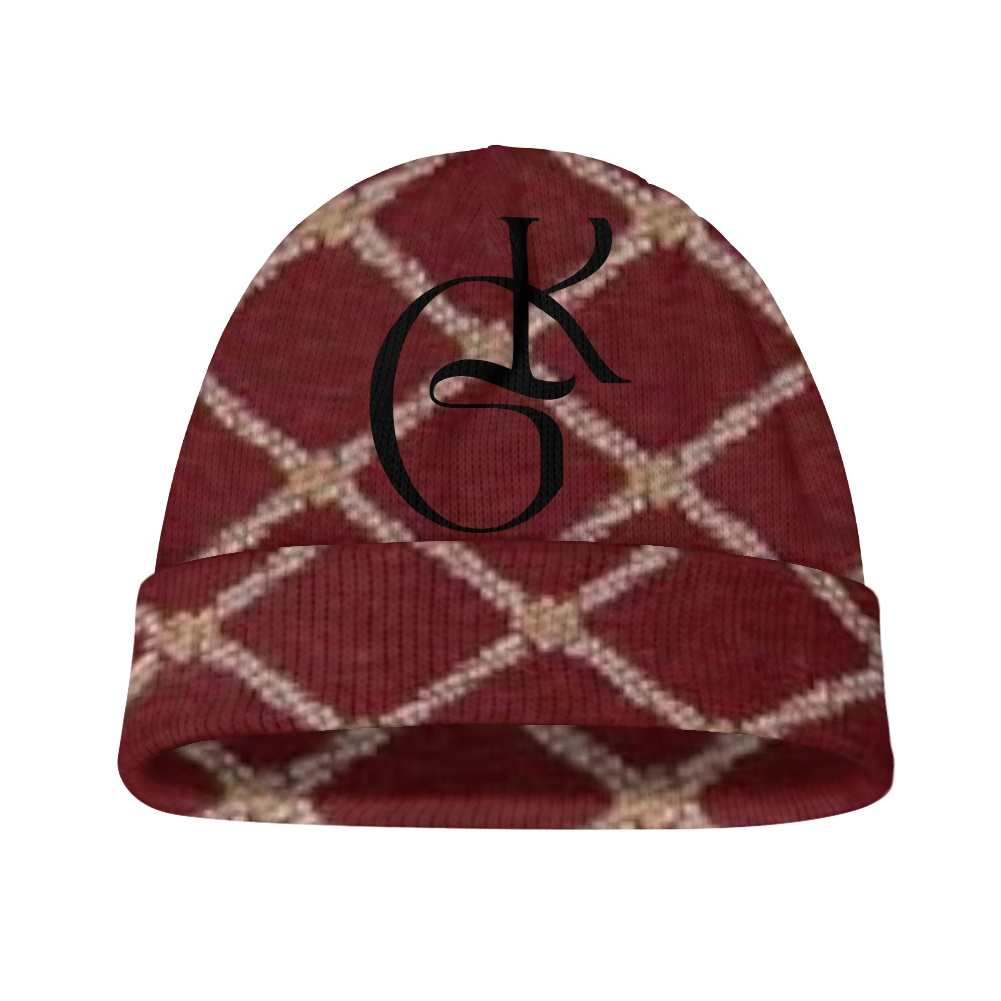 Burgundy and Tan Jacket and Beanie