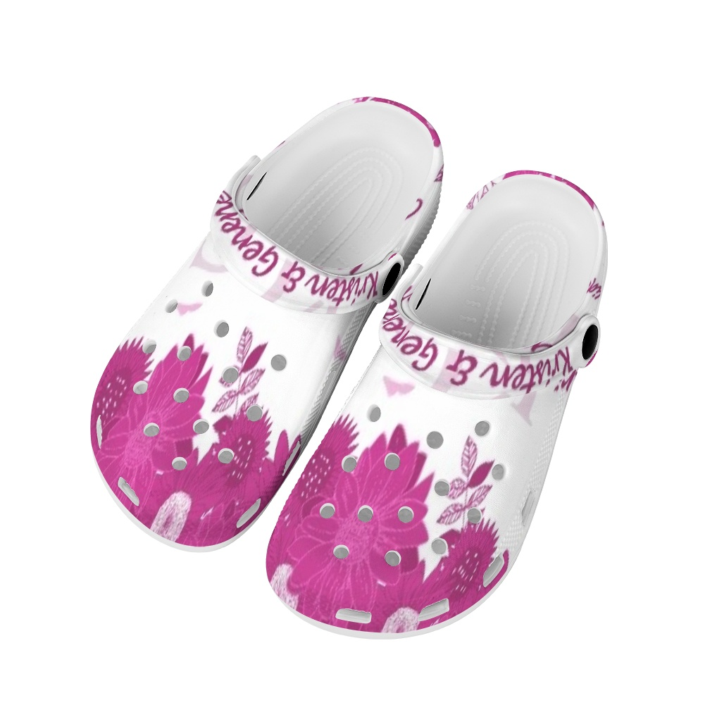 Hot Pink and White K & G Crocs