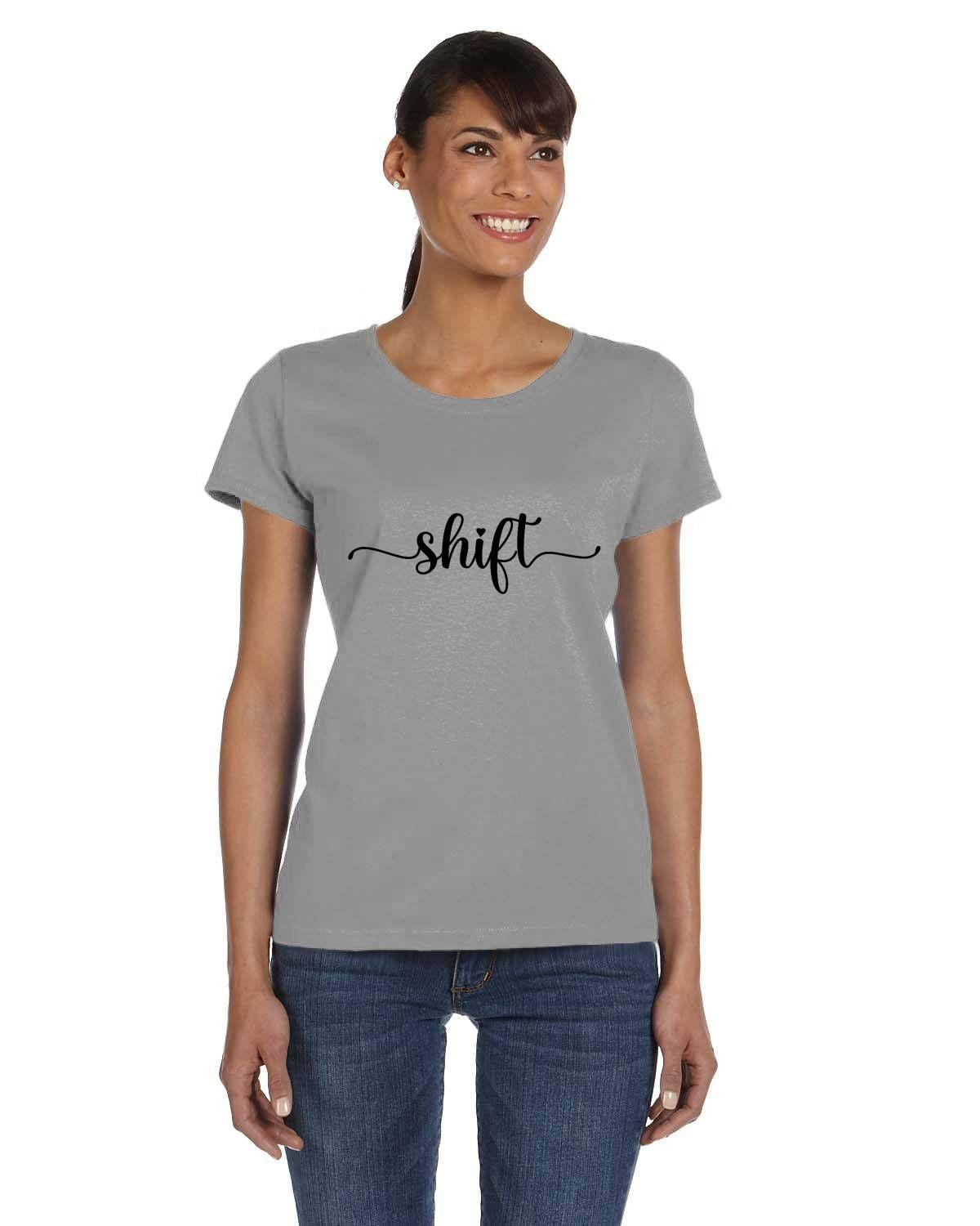 Black print Fruit of the Loom Ladies HD CottonTM T-Shirt
