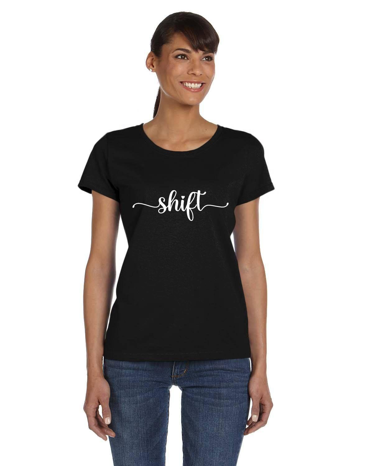 White print Fruit of the Loom Ladies HD CottonTM T-Shirt