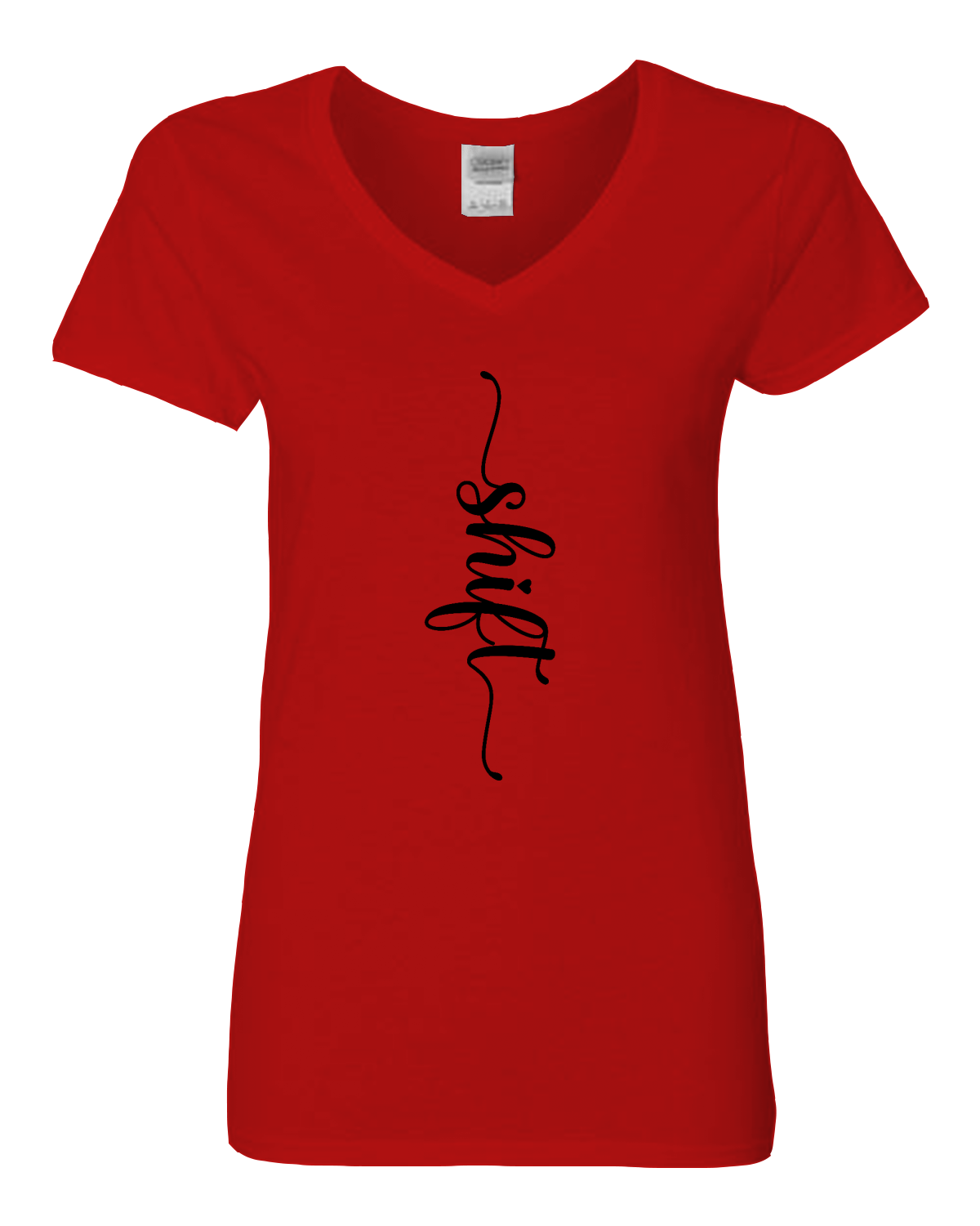 Black print Gildan Heavy Cotton™ Women’s V-Neck T-Shirt