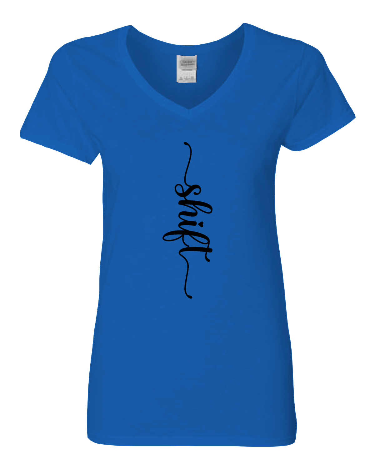 Black print Gildan Heavy Cotton™ Women’s V-Neck T-Shirt