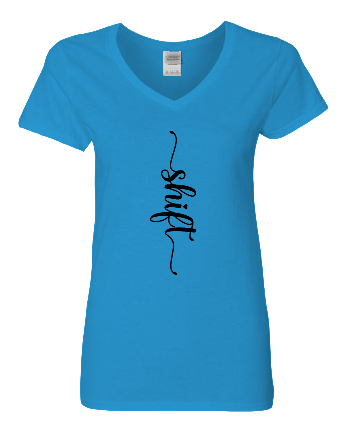 Black print Gildan Heavy Cotton™ Women’s V-Neck T-Shirt