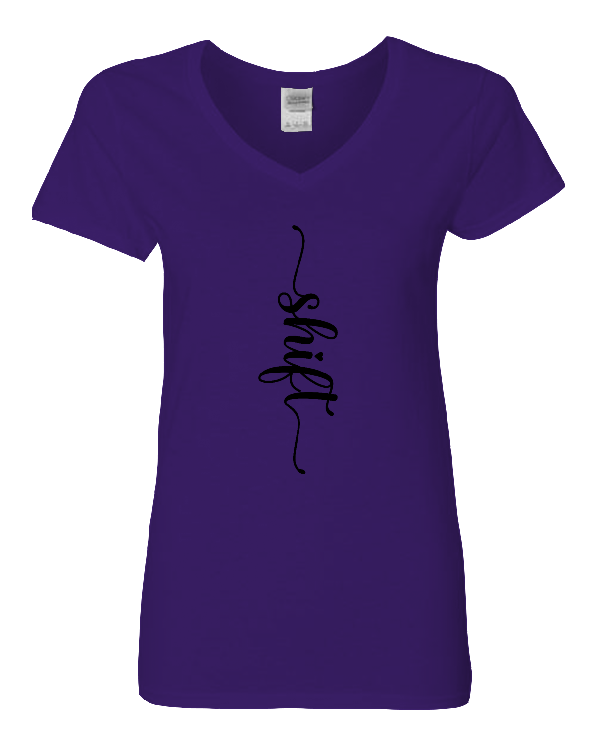 Black print Gildan Heavy Cotton™ Women’s V-Neck T-Shirt