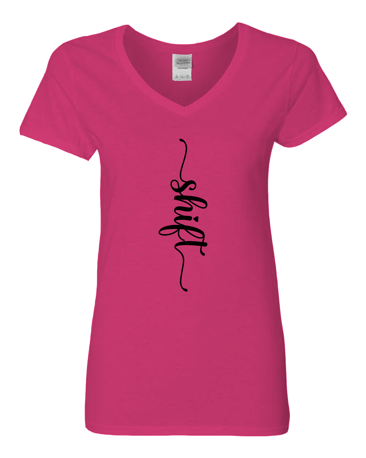 Black print Gildan Heavy Cotton™ Women’s V-Neck T-Shirt