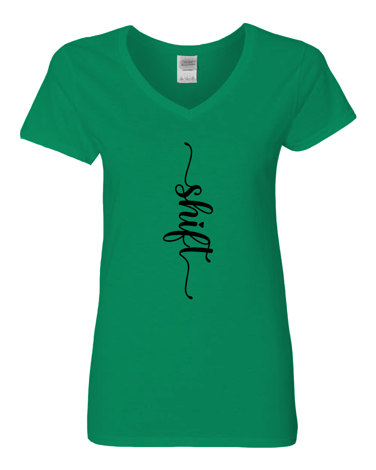 Black print Gildan Heavy Cotton™ Women’s V-Neck T-Shirt