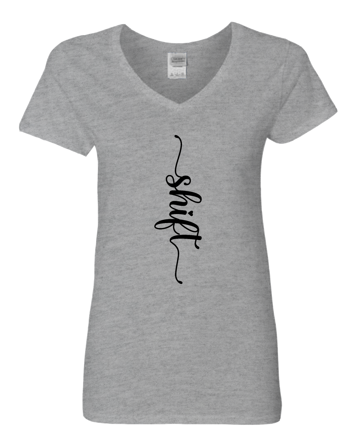 Black print Gildan Heavy Cotton™ Women’s V-Neck T-Shirt