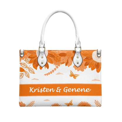 K & G original Bright Orange  and white Floral Bag w/Wallet