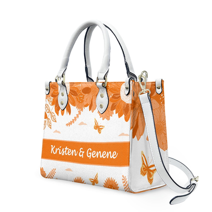 K & G original Bright Orange  and white Floral Bag w/Wallet