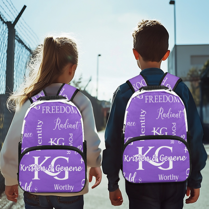 Purple and White K & G Identity Backpack