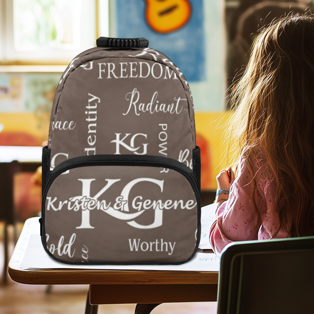 Brown with White Print K & G Grace Backpack