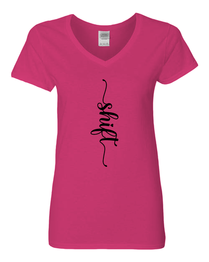 Black print Gildan Heavy Cotton™ Women’s V-Neck T-Shirt